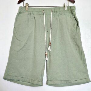 Amazon Essentials Cotton & Linen Blend Lighweight Drawstring Lounge 9” Shorts L